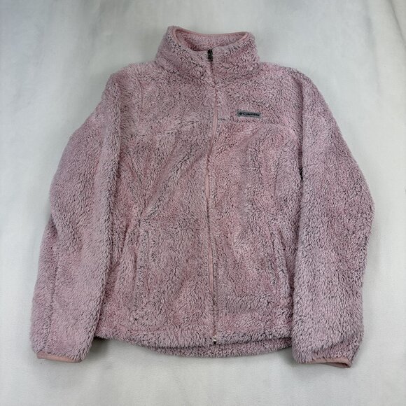 Columbia Women's Teddy Fleece Jacket Full Zip M Pink/Grey - Picture 2 of 10